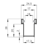 GUIDA PER AVVOLGIBILI MISURA 28X17-23T ARGENTO